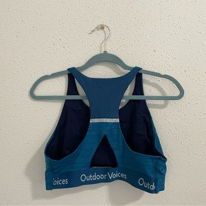Outdoor Voices Apex Bra in Gulf - Blue Two Tone Heathered Sports Bra